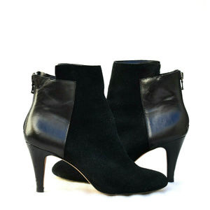 AUDREY BROOKE WOMEN'S LEATHER ANKLE BOOTS, BLACK